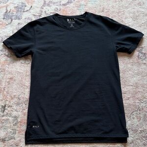 BYLT Men's Black Basic Crew Split Hem
